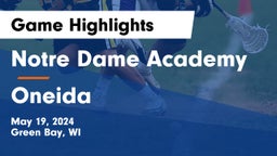 Notre Dame Academy vs Oneida  Game Highlights - May 19, 2024