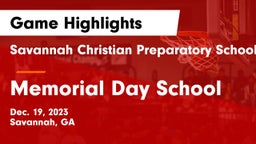 Savannah Christian Preparatory School vs Memorial Day School Game Highlights - Dec. 19, 2023