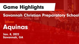 Savannah Christian Preparatory School vs Aquinas  Game Highlights - Jan. 8, 2022