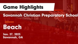 Savannah Christian Preparatory School vs Beach  Game Highlights - Jan. 27, 2023