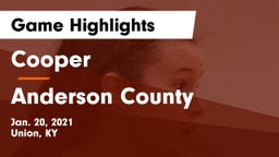 Cooper  vs Anderson County  Game Highlights - Jan. 20, 2021