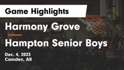 Harmony Grove  vs Hampton Senior Boys Game Highlights - Dec. 4, 2023