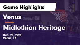 Venus  vs Midlothian Heritage  Game Highlights - Dec. 20, 2021