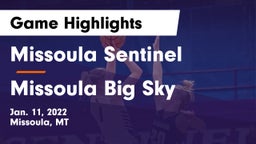 Missoula Sentinel  vs Missoula Big Sky  Game Highlights - Jan. 11, 2022