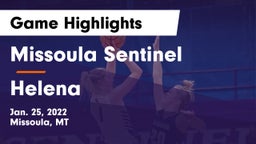 Missoula Sentinel  vs Helena  Game Highlights - Jan. 25, 2022