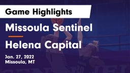 Missoula Sentinel  vs Helena Capital  Game Highlights - Jan. 27, 2022