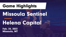 Missoula Sentinel  vs Helena Capital  Game Highlights - Feb. 24, 2022