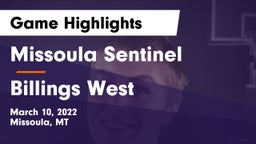 Missoula Sentinel  vs Billings West  Game Highlights - March 10, 2022