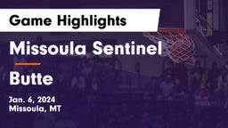 Missoula Sentinel  vs Butte  Game Highlights - Jan. 6, 2024