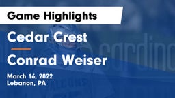 Cedar Crest  vs Conrad Weiser  Game Highlights - March 16, 2022