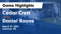Cedar Crest  vs Daniel Boone  Game Highlights - March 27, 2023