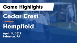 Cedar Crest  vs Hempfield  Game Highlights - April 14, 2023