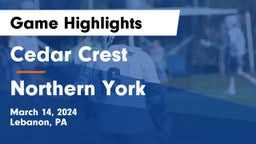Cedar Crest  vs Northern York  Game Highlights - March 14, 2024