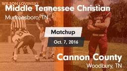 Matchup: Middle Tennessee Chr vs. Cannon County  2016