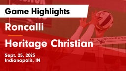 Roncalli  vs Heritage Christian  Game Highlights - Sept. 25, 2023