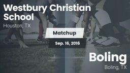 Matchup: Westbury Christian vs. Boling  2016