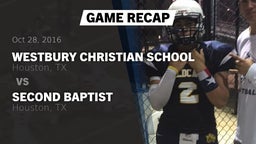 Recap: Westbury Christian School vs. Second Baptist  2016