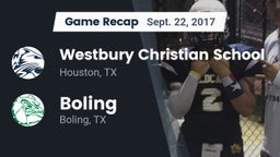 Recap: Westbury Christian School vs. Boling  2017