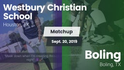 Matchup: Westbury Christian vs. Boling  2019