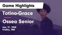 Totino-Grace  vs Osseo Senior  Game Highlights - Jan. 21, 2020