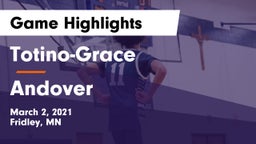 Totino-Grace  vs Andover  Game Highlights - March 2, 2021