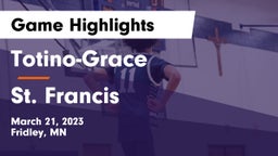 Totino-Grace  vs St. Francis  Game Highlights - March 21, 2023