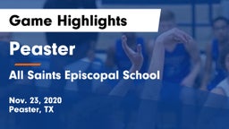 Peaster  vs All Saints Episcopal School Game Highlights - Nov. 23, 2020