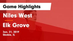 Niles West  vs Elk Grove  Game Highlights - Jan. 21, 2019