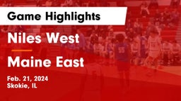 Niles West  vs Maine East  Game Highlights - Feb. 21, 2024