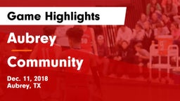 Aubrey  vs Community  Game Highlights - Dec. 11, 2018