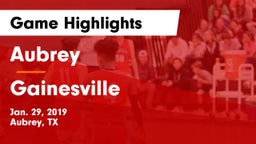 Aubrey  vs Gainesville  Game Highlights - Jan. 29, 2019