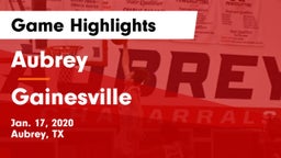 Aubrey  vs Gainesville  Game Highlights - Jan. 17, 2020