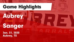 Aubrey  vs Sanger  Game Highlights - Jan. 31, 2020