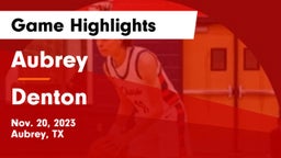 Aubrey  vs Denton  Game Highlights - Nov. 20, 2023