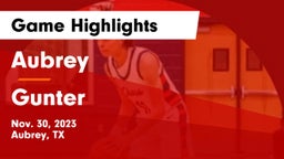 Aubrey  vs Gunter  Game Highlights - Nov. 30, 2023