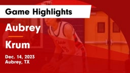 Aubrey  vs Krum  Game Highlights - Dec. 14, 2023