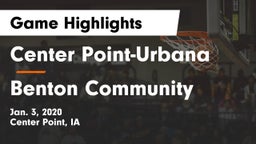 Center Point-Urbana  vs Benton Community Game Highlights - Jan. 3, 2020