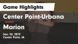 Center Point-Urbana  vs Marion  Game Highlights - Jan. 26, 2019