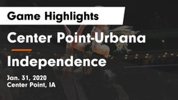 Center Point-Urbana  vs Independence  Game Highlights - Jan. 31, 2020