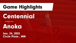 Centennial  vs Anoka  Game Highlights - Jan. 24, 2023
