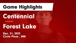 Centennial  vs Forest Lake  Game Highlights - Dec. 21, 2023