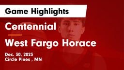 Centennial  vs West Fargo Horace  Game Highlights - Dec. 30, 2023