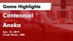 Centennial  vs Anoka  Game Highlights - Jan. 15, 2019
