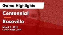 Centennial  vs Roseville Game Highlights - March 2, 2019