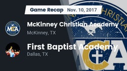 Recap: McKinney Christian Academy vs. First Baptist Academy 2017