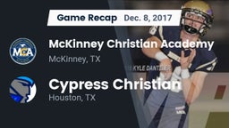 Recap: McKinney Christian Academy vs. Cypress Christian  2017