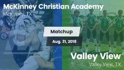 Matchup: McKinney Christian vs. Valley View  2018