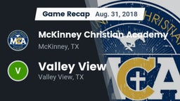 Recap: McKinney Christian Academy vs. Valley View  2018