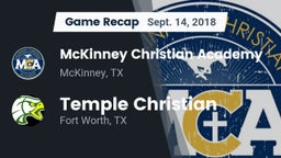 Recap: McKinney Christian Academy vs. Temple Christian  2018