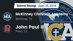 Recap: McKinney Christian Academy vs. John Paul II  2018